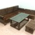 Ghế sofa chữ L gỗ màu nâu đen sang trọng và đẳng cấp AmiA SF