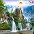 tranh gạch 3d phong cảnh thác nước thiên nhiên