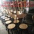 Thanh lý ghế đôn gỗ lưng tựa cafe ngoài trời giá rẻ.