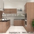 Mẫu tủ bếp acrylic chữ L phối màu vân gỗ sang trọng