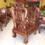 Bộ Bàn Ghế Lưỡng Long Chầu Nguyệt Tay 12, 6 Món Chạm Đẹp