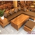 Sofa nệm da kiểu dáng chân cong nghệ thuật gỗ gõ đỏ