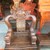 Bộ bàn ghế nghê 3 đầu gỗ mun đuôi công