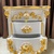 Tủ đầu giường Hoàng gia cổ điển sơn trắng dát vàng VIP – TDG