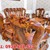 Bộ bàn ghế chạm đào siêu đẹp cột 14, 10 món - BBG269