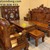 Bộ bàn ghế rồng đỉnh gỗ cao cấp đẹp 6 món tay 14 BBG310