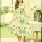 Đầm maxi họa tiết chiffon kèm thắt lưng ngọc trai