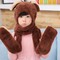 Mũ gấu kết hợp khăn và găng tay cho bé