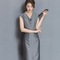 Đầm xám body đính đá TTSP883