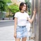 Váy jeans rách chữ A
