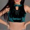 Croptop nhung đan dây