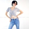 Áo thun croptop rút dây