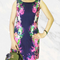 Đầm công sở cao cấp lụa 3D tím 0910DC04