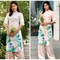 Set áo dài hoa sen tay tầng