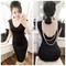 Đầm body cổ tim chuỗi lưng Lucy