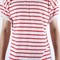 Áo thun cổ tròn nam màu trắng sọc kẻ ngang đỏ BRIOAT006