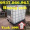 Bán bồn nhựa cũ đựng nước công trình, bồn nhựa màu trắng có khung thép bao quanh, bồn nhựa cũ giá rẻ