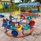 Đu quay ngựa 6 con 12 chỗ đạp xe trên đường ray