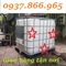 Bồn nhựa 1000l đựng nước tại công trình xây dựng, Bồn IBC màu trắng cũ